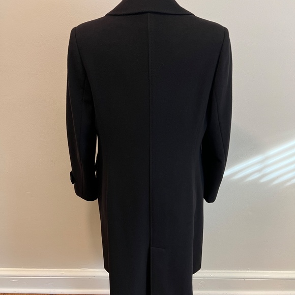 Brooks Brothers 346 Black Wool-Cashmere Blend Trench Coat, Women's Size 10 - Picture 3 of 15